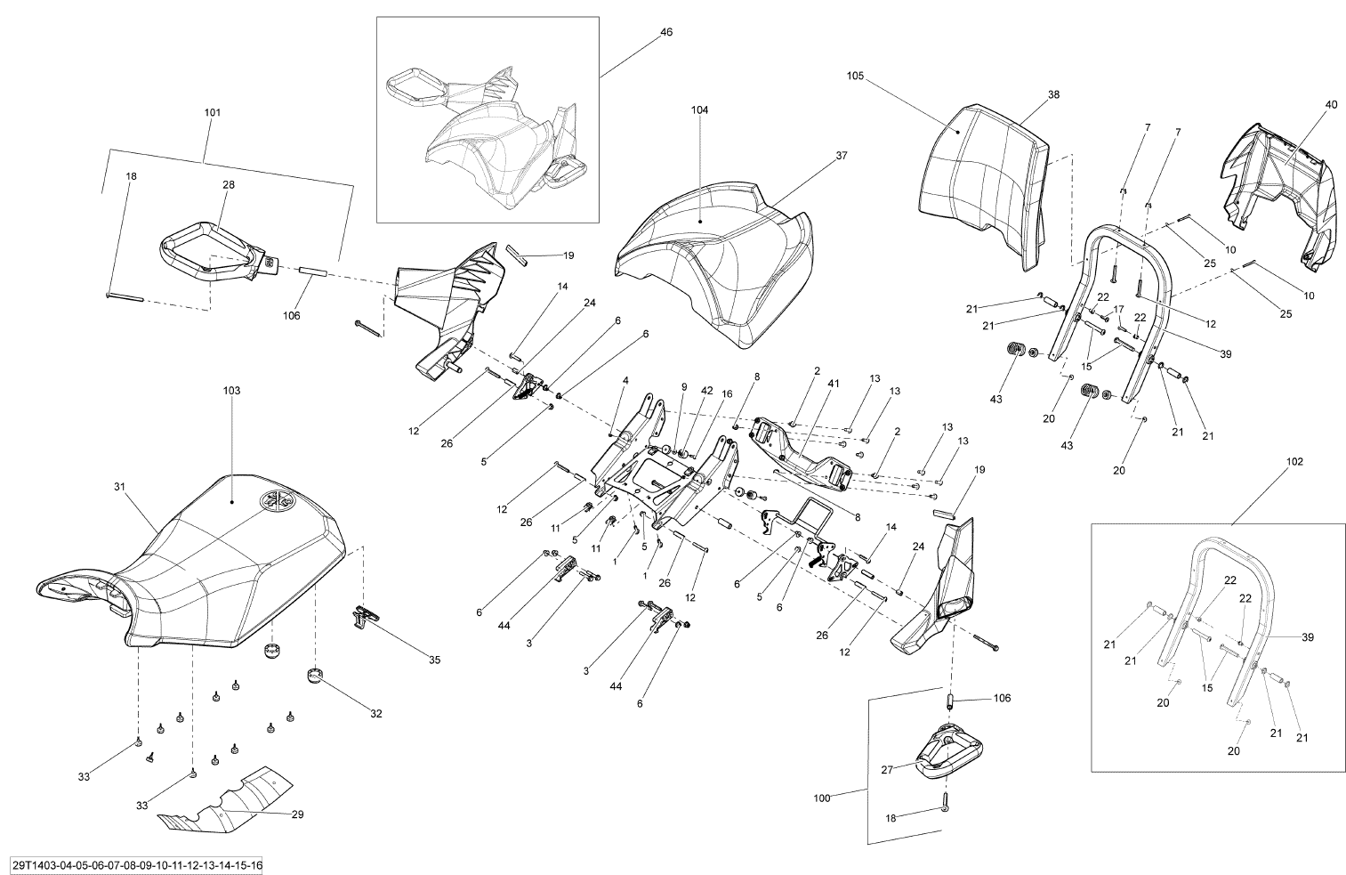 Fits 2013-2014 Can-Am Atvs Passenger Support Backrest Kit, OEM Part # 703500809