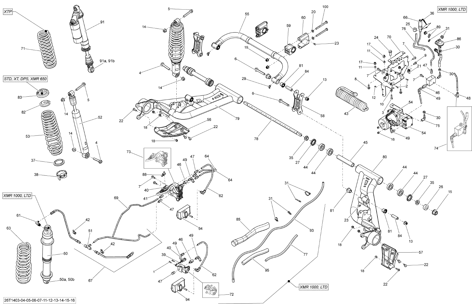Fits 2013-2015 Can-Am Outlander 1000 EFI Xmr / Outlander 1000EFI XMR / Outlander MAX 1000EFI LTD Rear Shock Distributor Ass Y, OEM Part # 706001341