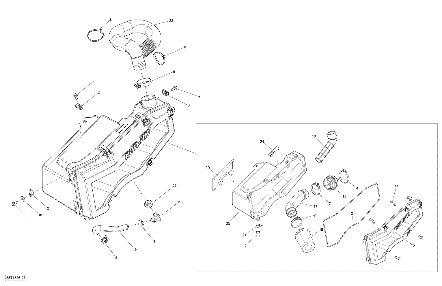 Fits 2008-2015 Can-Am Atvs Front Intake Adaptor, OEM Part # 707800266