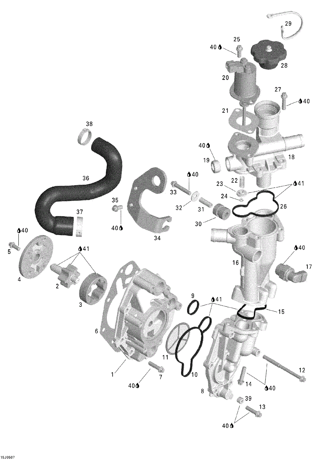 Sea-Doo - OEM schematic diagram - Part # 2572-420630240 - 02- Oil Separator 1 | 02- Oil Separator | 01- Oil Separator | 5770 - Ref # 9