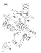 Fits 1996-2006 Ski-Doo Formula Deluxe 380 F / Formula Deluxe 380/500 Models Piston 62.43 Mm, 2nd Oversize Includes 11 To 13, OEM Part # 420890062