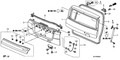 New 2009 Fits Honda Element Garnish Assembly, Rear License (Polished Metal Metallic), Part # 74890-SCV-A70ZC
