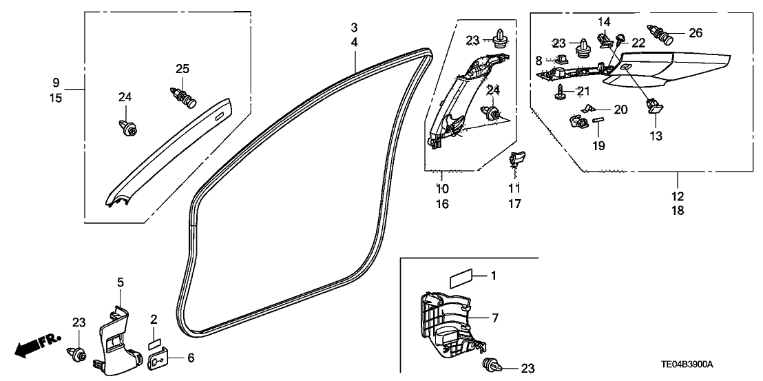 Honda New 2008-2012 Fits Honda Accord Garnish Assy., L. Center Pillar (Upper) *NH686L* (QP LIGHT WARM GRAY), Part # 84161-TE0-A01ZA