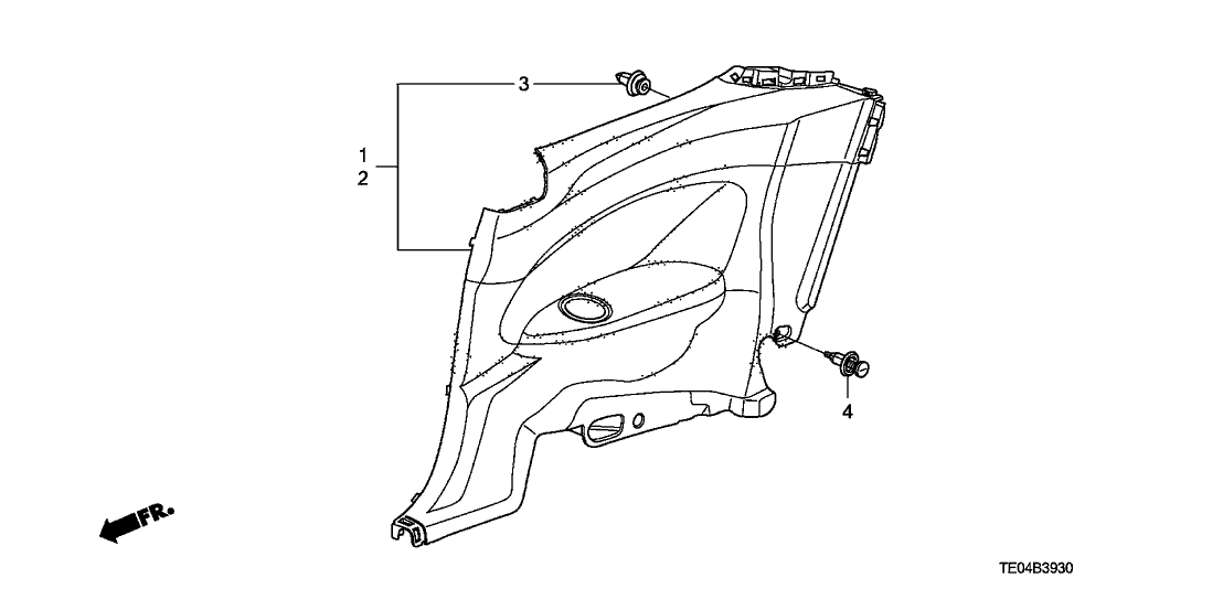 Honda New 2008-2012 Fits Honda Accord Lining Assy., R. RR. Side *NH167L* (GRAPHITE BLACK), Part # 83730-TE0-A04ZA