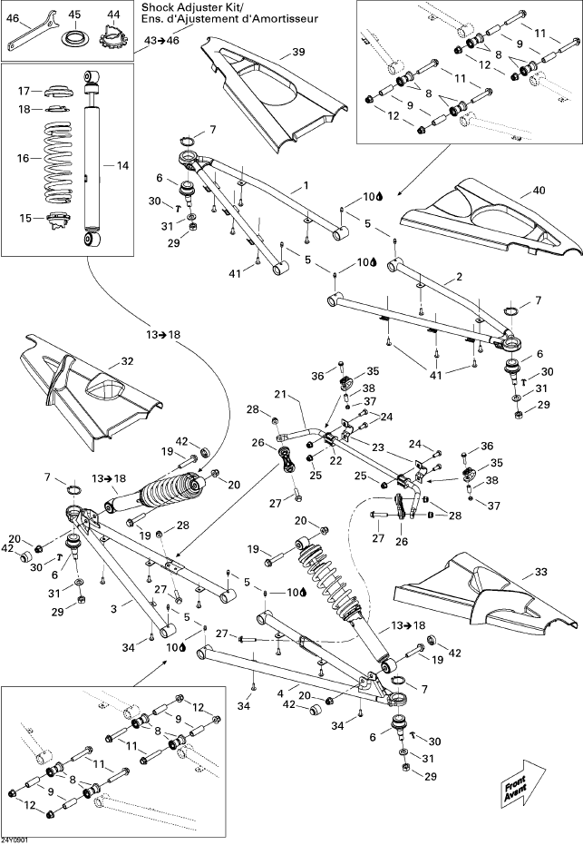 Fits 2008-2012 Can-Am Motorcycles RH Lower Arm, OEM Part # 505071703