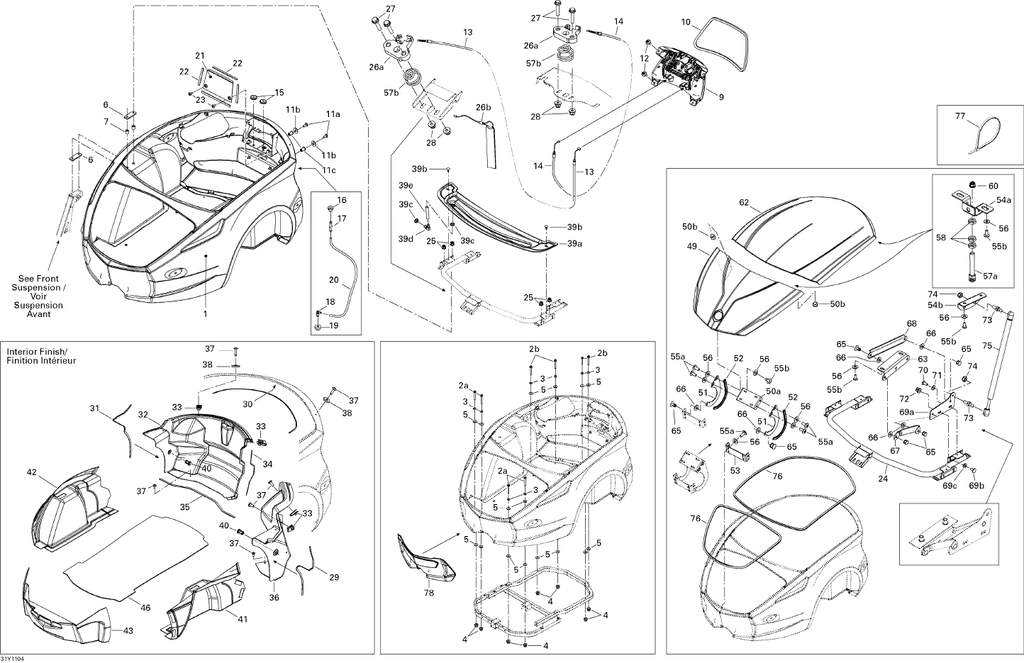 Fits 2010-2014 Can-Am Spyder RT-Trailer / Trailer RT 622 Body Protector, OEM Part # 705004405