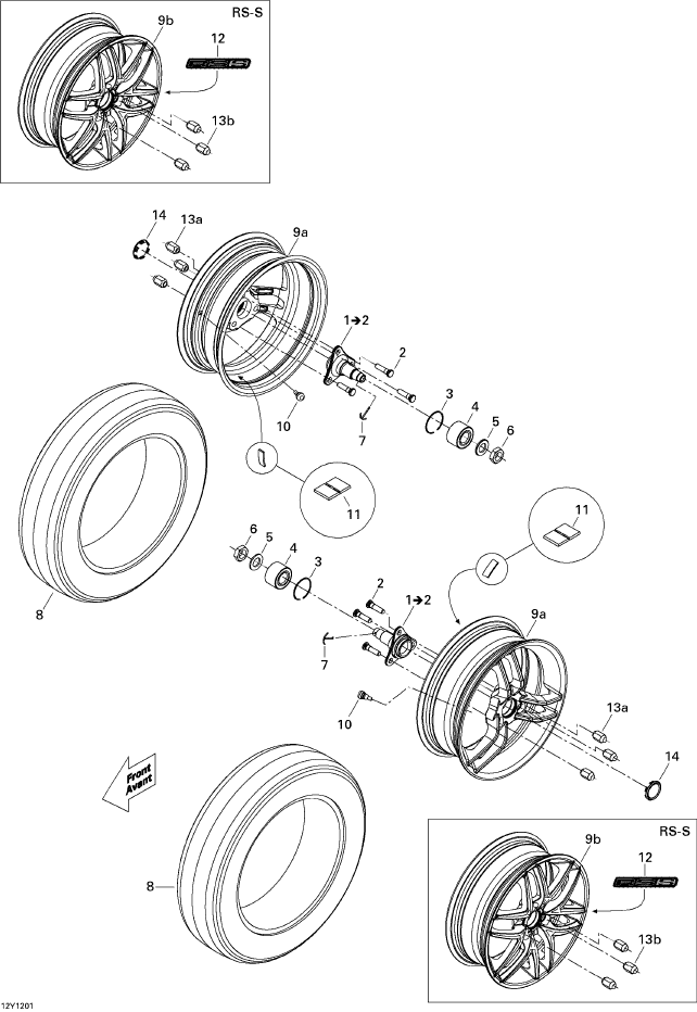 Fits 2011-2012 Can-Am Motorcycles Rim_14 Inch B-160 X 5, OEM Part # 706201289