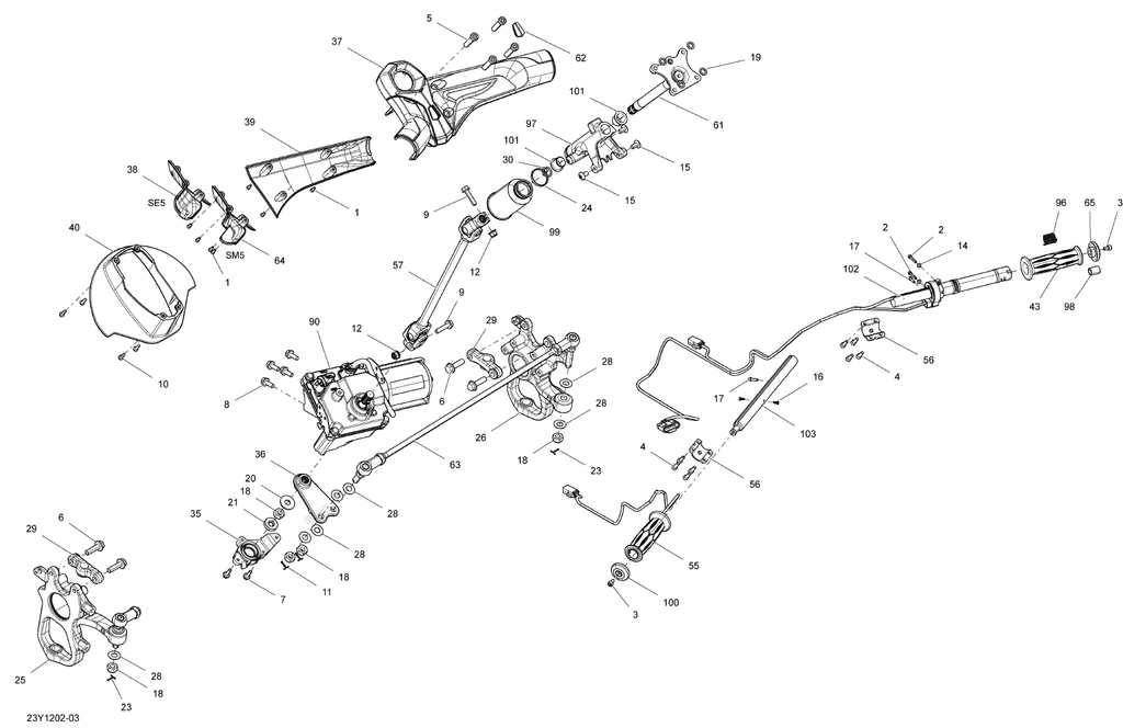 Fits 2008-2012 Can-Am Motorcycles Knuckle RH, OEM Part # 505071711