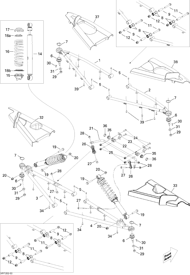 Fits 2010-2012 Can-Am Motorcycles RH Upper Arm, OEM Part # 706201001
