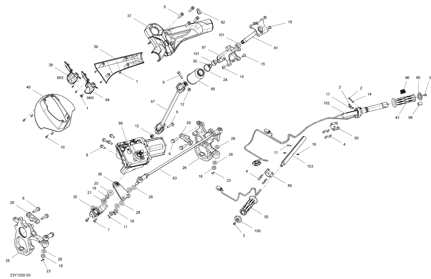 Fits 2008-2012 Can-Am Motorcycles Knuckle RH, OEM Part # 505071711