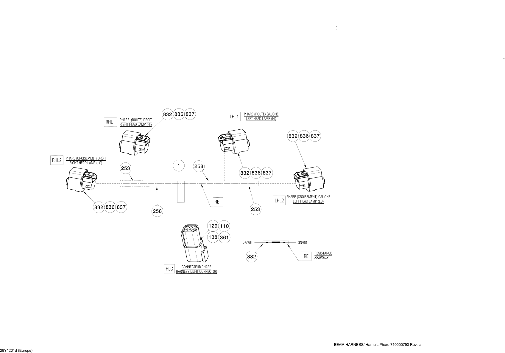 Fits 2007-2013 Ski-Doo Snowmobiles Terminal Housing, 2 Circuits, OEM Part # 710001142