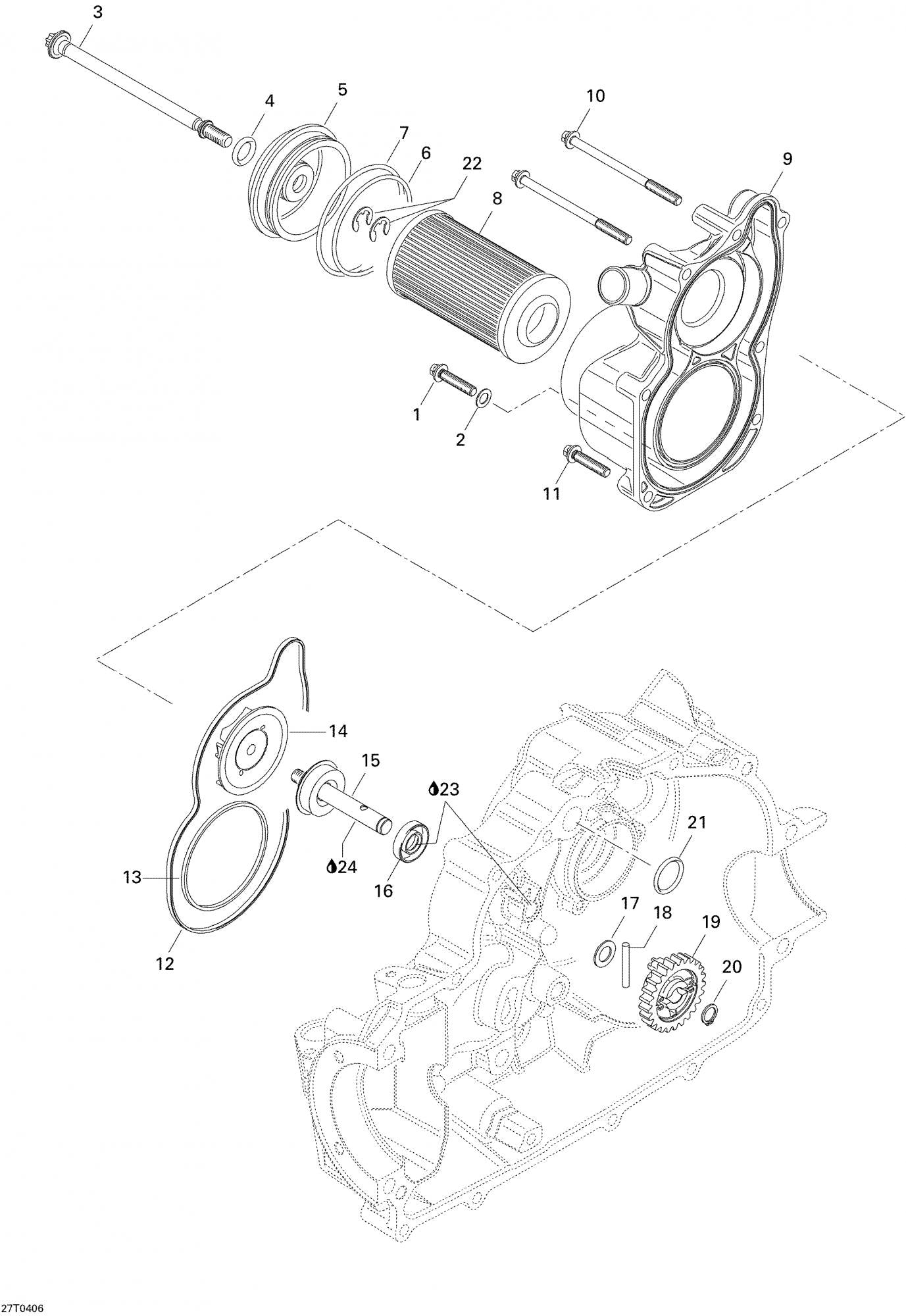 Fits 2002-2005 Can-Am Quest / Quest 500 Models Water Pump Housing, OEM Part # 420222651