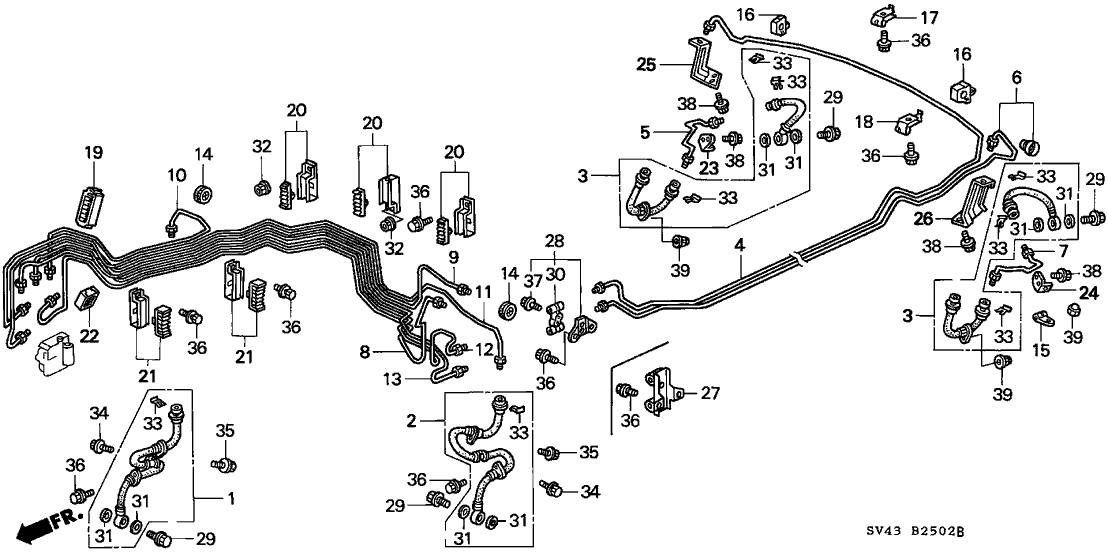 Honda New 1995-1997 Fits Honda Accord Brake Pipe W, Part # 46376-SV7-A50