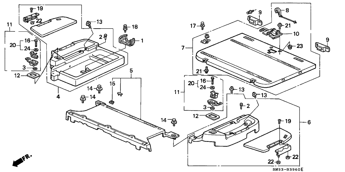 Honda New 1991-1993 Fits Honda Accord Box Assy., L. RR. Floor *NH167L* (GRAPHITE BLACK), Part # 83874-SM5-A02ZA