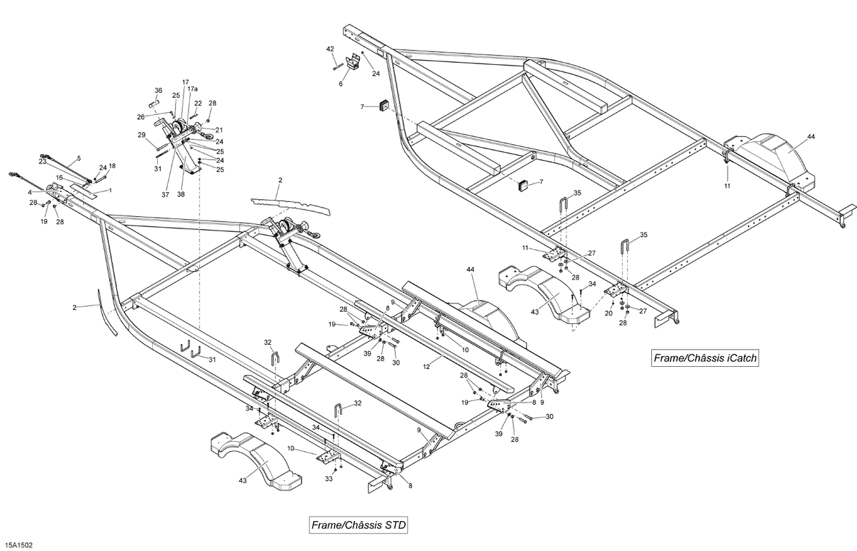 Fits 2014-2019 Sea-Doo Trailer Move II_Sea-Doo LH Fender Trailer, Grey, OEM Part # 291003781