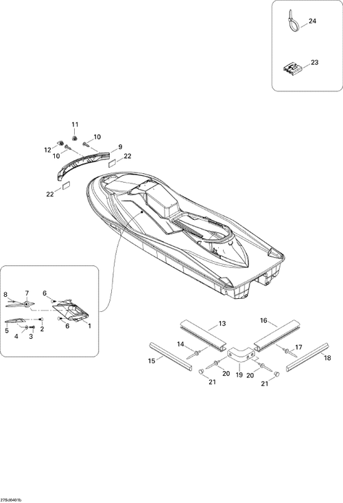 Fits 2002-2006 Sea-Doo Marine Parts LH Insert, OEM Part # 293450224