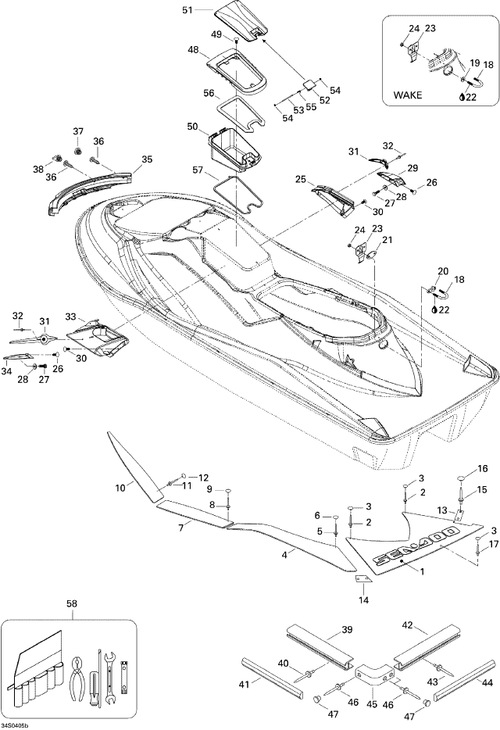 Fits 2002-2006 Sea-Doo Watercraft RH Grill, Black, OEM Part # 269500931