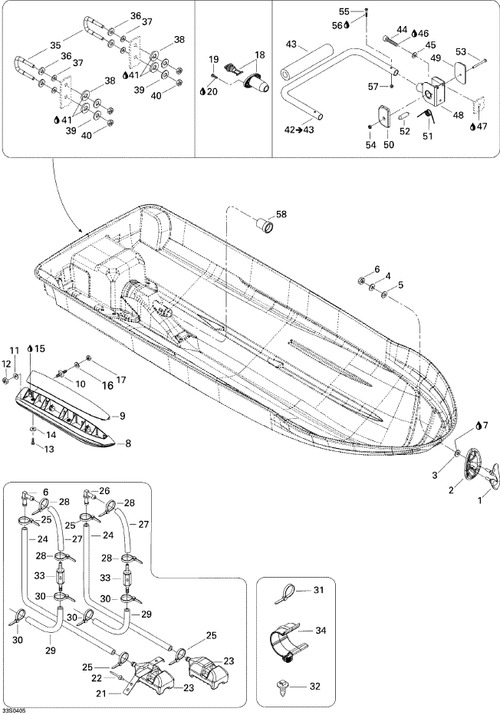 Fits 2002-2004 Sea-Doo Marine Parts LH Sponson Cover, OEM Part # 292000817