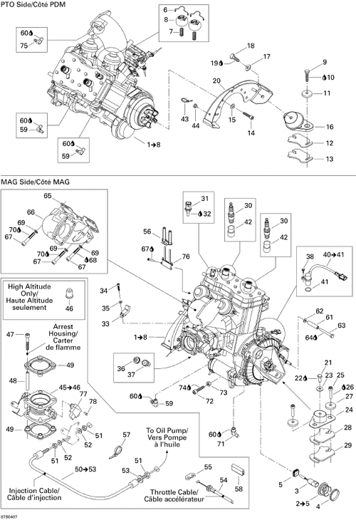 Fits 2004 Sea-Doo 3D RFI Throttle Cable, OEM Part # 277001208