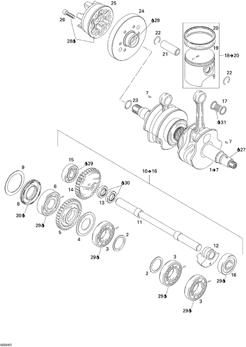 Fits 1998-5666 Sea-Doo Watercraft Piston With Rings, 1St, 82.19 Mm, OEM Part # 420888419