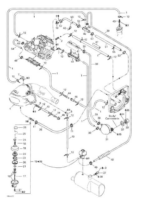 Fits 2000-2007 Sea-Doo Boats Quick Connector, OEM Part # 296000296
