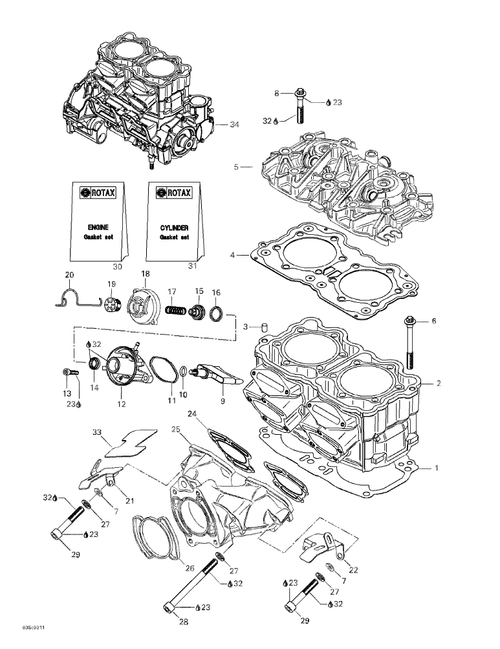 Fits 1998-2007 Sea-Doo Boats Exhaust Manifold Gasket, OEM Part # 420931653