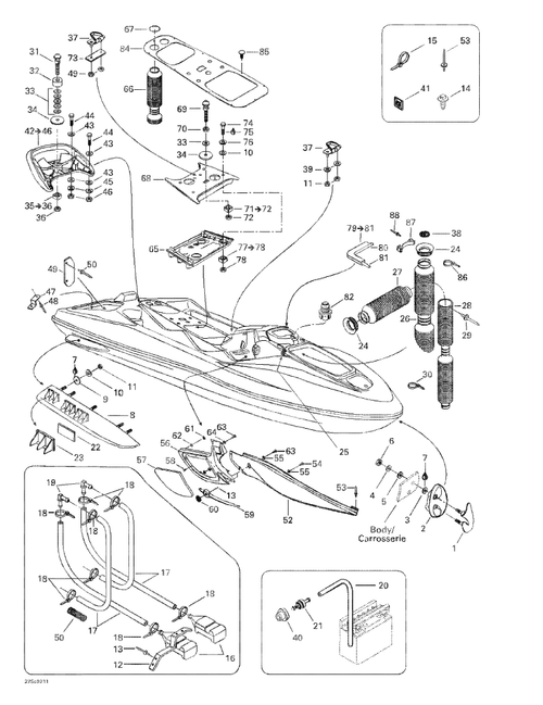 Fits 1996-2003 Sea-Doo Watercraft Gasket, OEM Part # 293250026