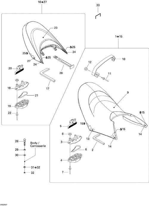 Fits 2005-2006 Sea-Doo RXT Rear Seat Ass Y, OEM Part # 269001238