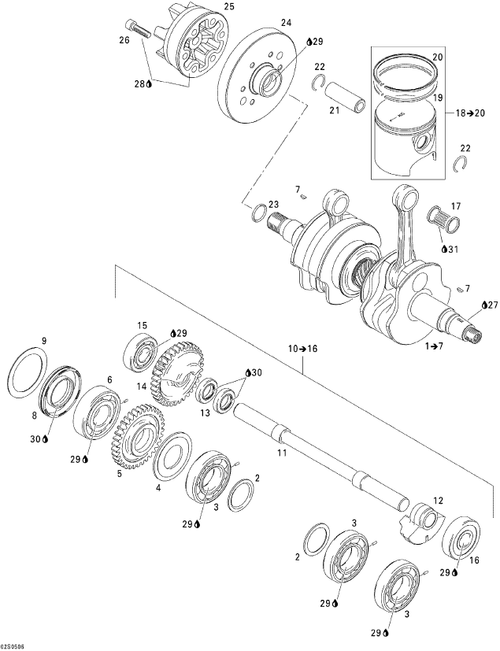 Fits 1998-5666 Sea-Doo Watercraft Piston With Rings, 1St, 82.19 Mm, OEM Part # 420888419