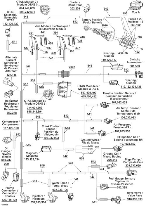 Fits 2005 Sea-Doo 3D RFI Wiring Harness Ass Y, OEM Part # 278002001