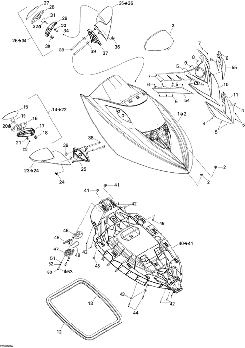 Fits 2005-2009 Sea-Doo Watercraft LH Deflector, Chrome, OEM Part # 269501410