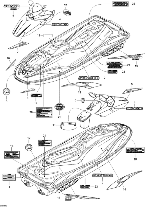 Fits 2006 Sea-Doo GTI SE LH Decal, Cover, OEM Part # 219902687