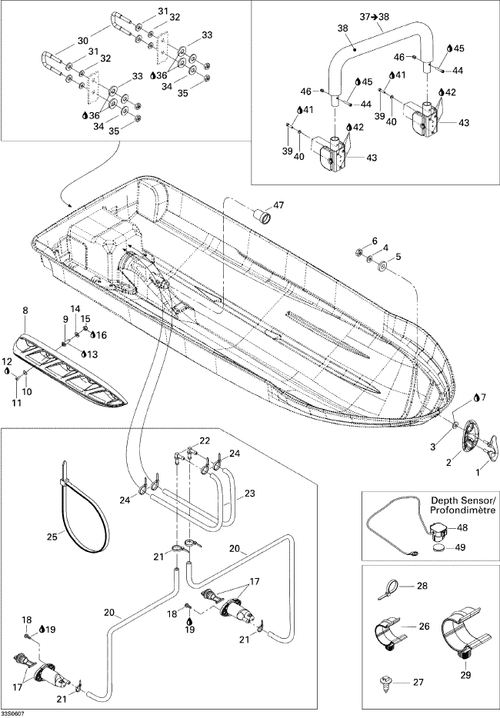 Fits 2006 Sea-Doo GTX 4-TEC LTD Bow Eye, Grey, OEM Part # 292001028