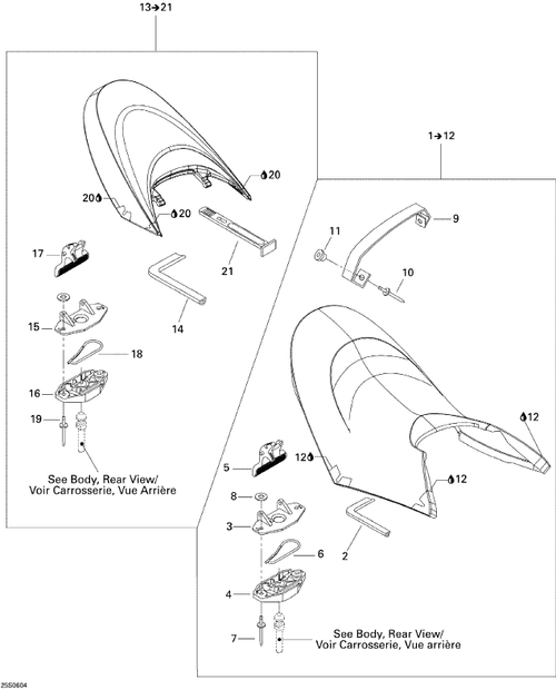 Fits 2006 Sea-Doo GTX 4-TEC SC / GTX 4-TEC, STD Seat Ass Y, OEM Part # 269001352