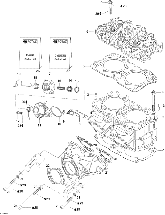Fits 1998-2007 Sea-Doo Boats Exhaust Manifold Gasket, OEM Part # 420931653