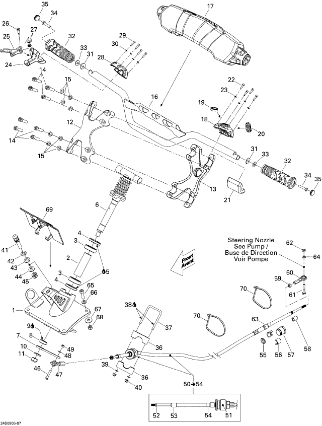 Fits 2009-2011 Sea-Doo RXP-X 255 & RS / RXP-X 255 and 255 RS / RXT-X 255 and 255 RS Handle Bar Extension, Rear, OEM Part # 277001641