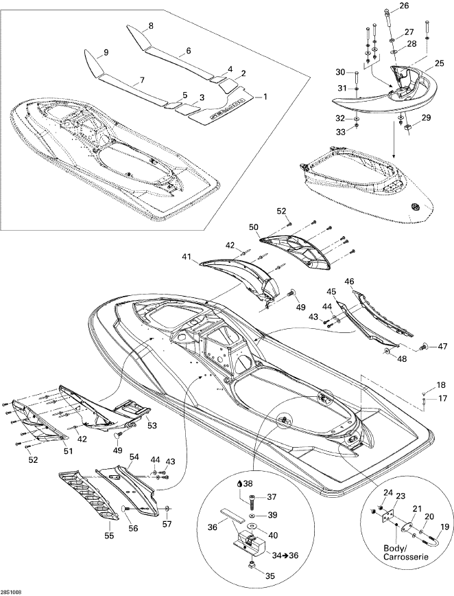Fits 2010-2011 Sea-Doo RXP-X 255 & RS / RXP-X 255 and 255 RS Grab Handle, OEM Part # 269001651