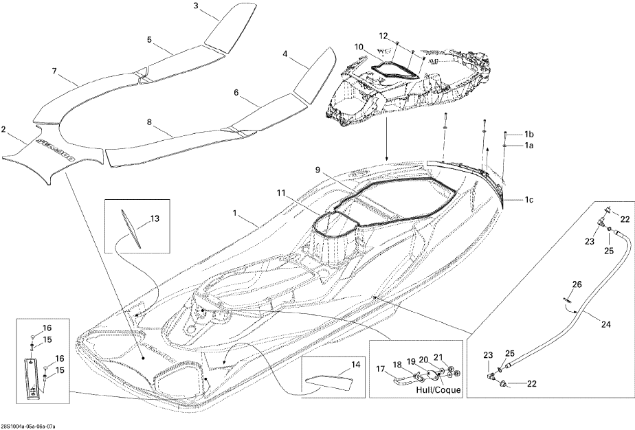 Fits 2010-2011 Sea-Doo RXT-X 260 & RS / RXT-X and X RS 260 Anti Slip Mat Rear L, OEM Part # 291002965