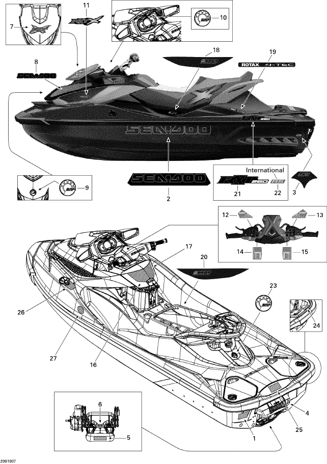 Fits 2010 Sea-Doo Watercraft Warning Decal, Gasoline/Octane, OEM Part # 219903201