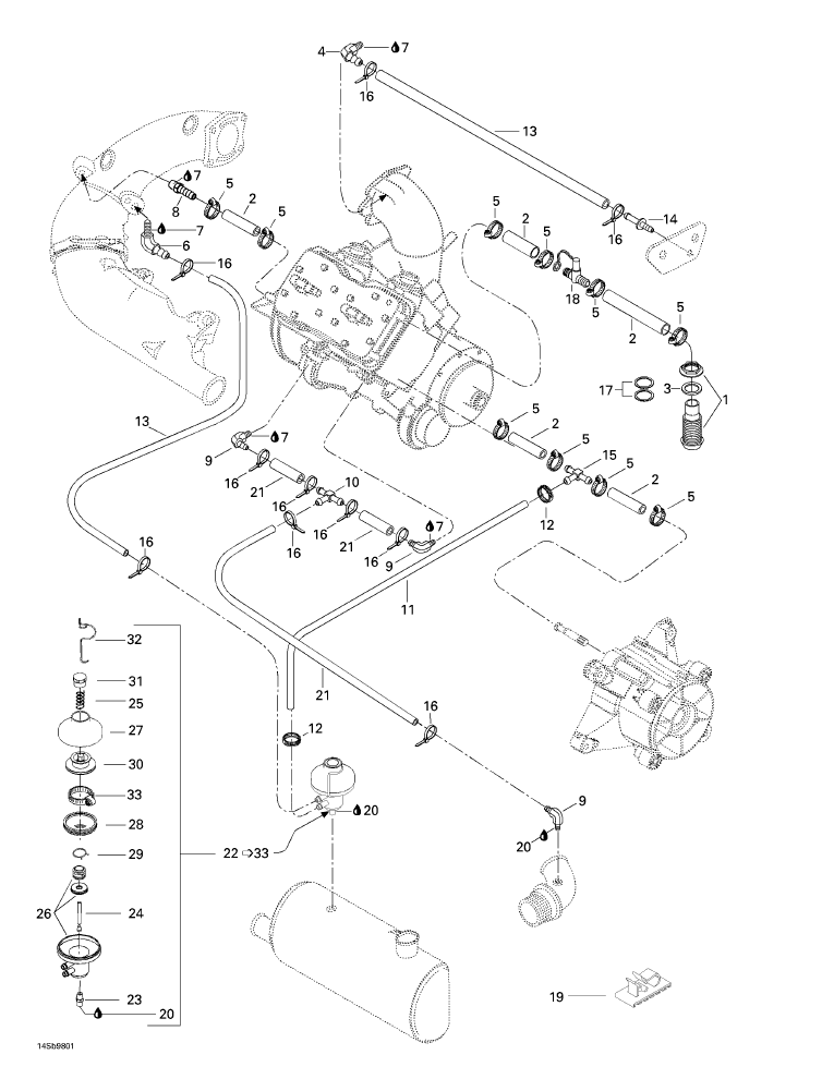 Fits 1996-2006 Sea-Doo Watercraft T-Fitting, OEM Part # 295000103