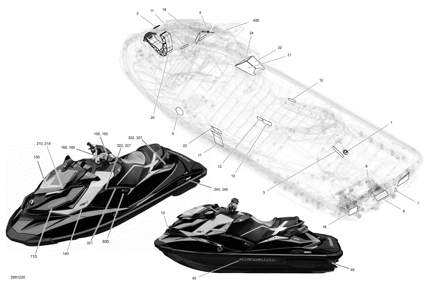 Fits 2012-2013 Sea-Doo RXP-X 260 & RS Decal, OEM Part # 219903536