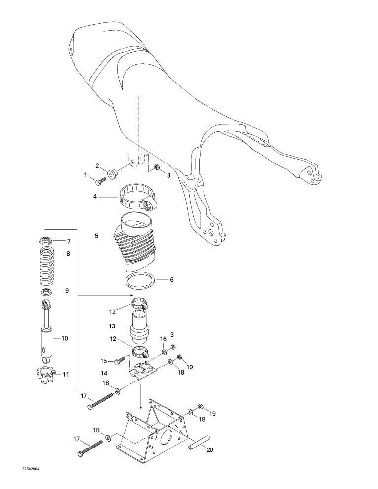 Fits 1997-2004 Ski-Doo Snowmobiles Guide_Spring, OEM Part # 503165100