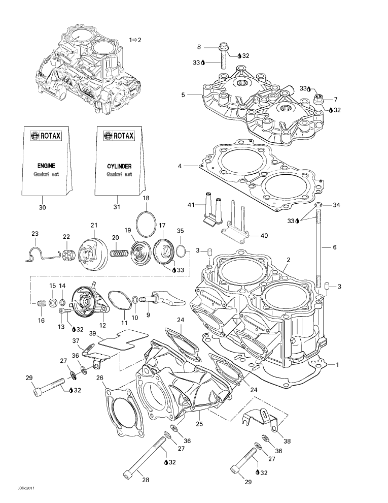 Fits 2000 Sea-Doo Boats Gasket, OEM Part # 420931488