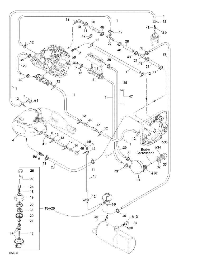 Fits 2000-2007 Sea-Doo Boats Quick Connector, OEM Part # 296000296