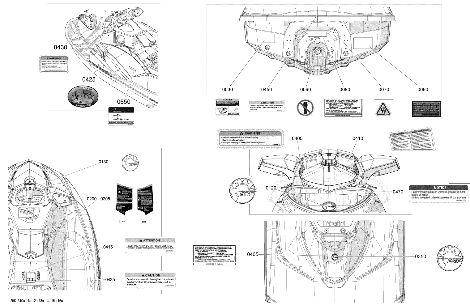 Fits 2013-2015 Sea-Doo Watercraft Decal Warning, Re-Board, OEM Part # 219904254