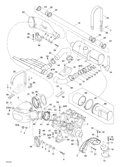 Fits 2001-2005 Sea-Doo Watercraft Support Nut, OEM Part # 274000892