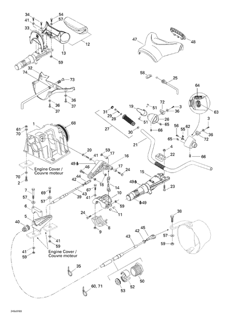Fits 1998-2004 Sea-Doo Watercraft L-Lever, OEM Part # 277000772