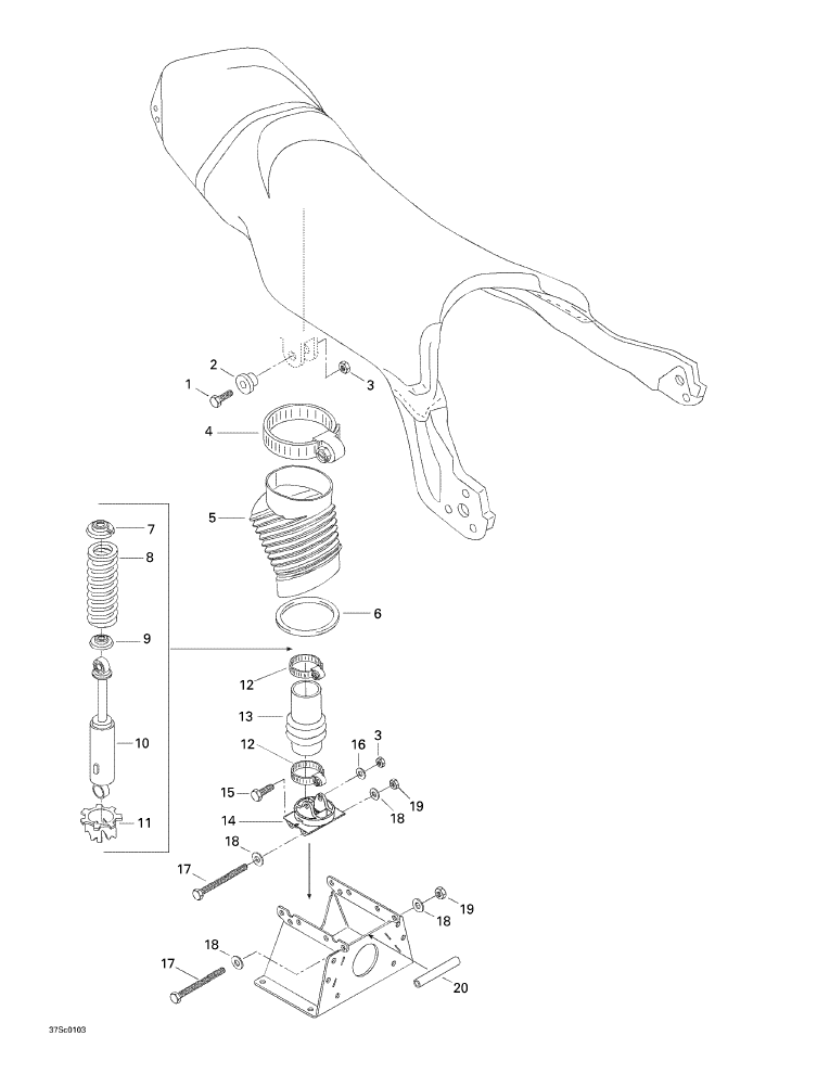 Fits 1997-2004 Ski-Doo Snowmobiles Guide_Spring, OEM Part # 503165100