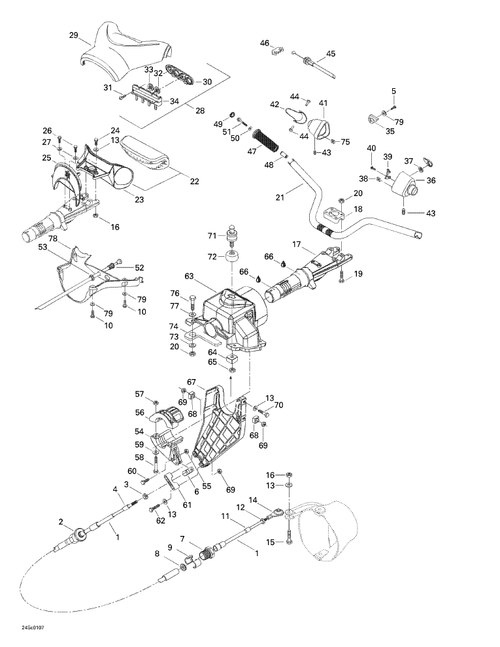 Fits 1998-2002 Sea-Doo Watercraft Choke Cable, OEM Part # 270000383