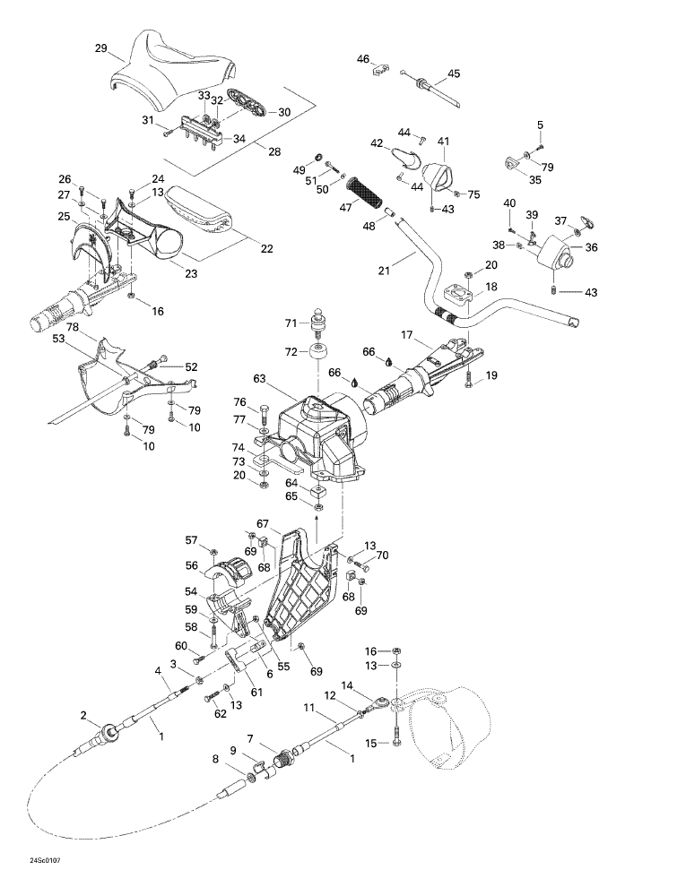 Fits 1996-2005 Sea-Doo Watercraft Lower Steering Cover, OEM Part # 277000625
